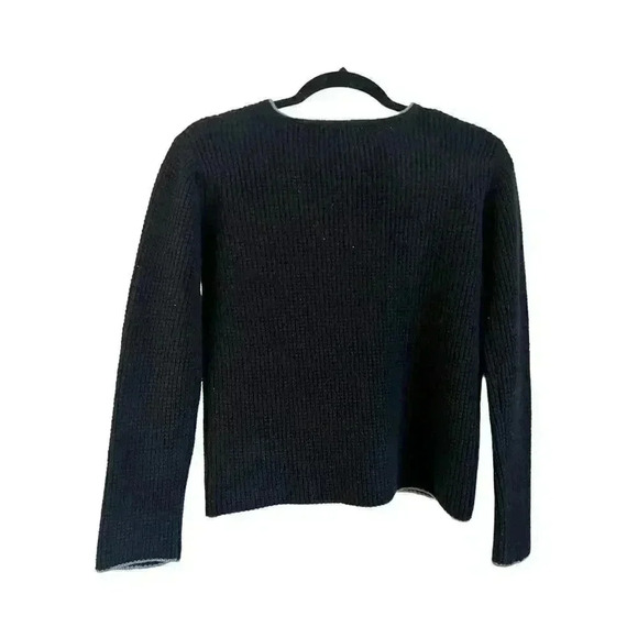 Old Navy Women’s 100% Lambswool Sweater V Neck Long Sleeve Black Size Small - Picture 4 of 5